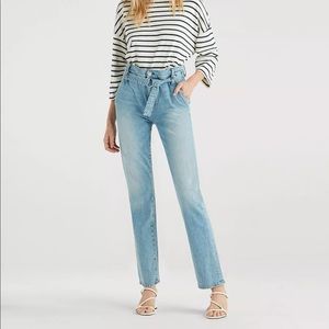 7 for all mankind half belted paper bag jean